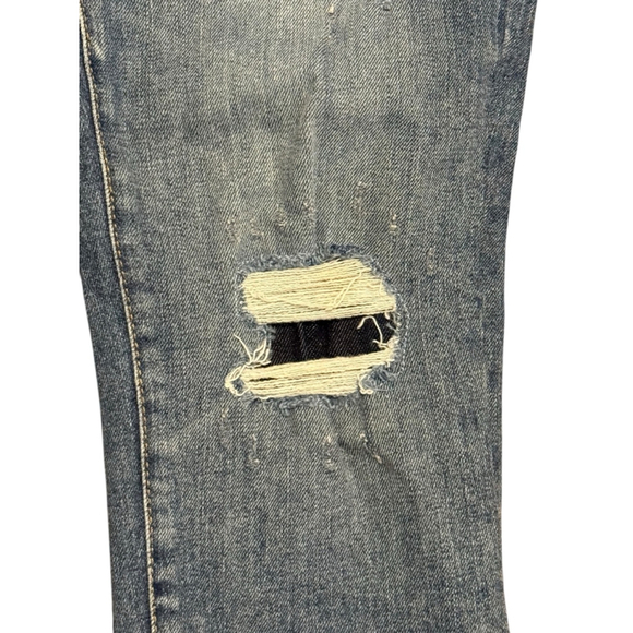 Gap Women’s Best Girlfriend Dark Wash Faded Distressed Denim Jeans Size 25R - Picture 2 of 8